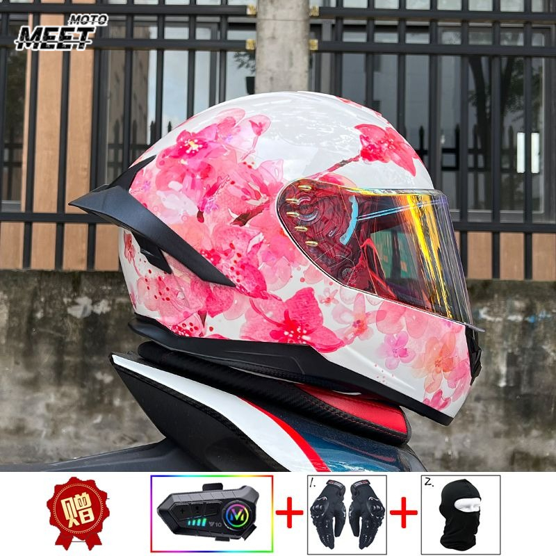 Full Face Motorcycle Helmet With Bluetooth - خوذة دراجة نارية ORZ بتقنية البلوتوث،
