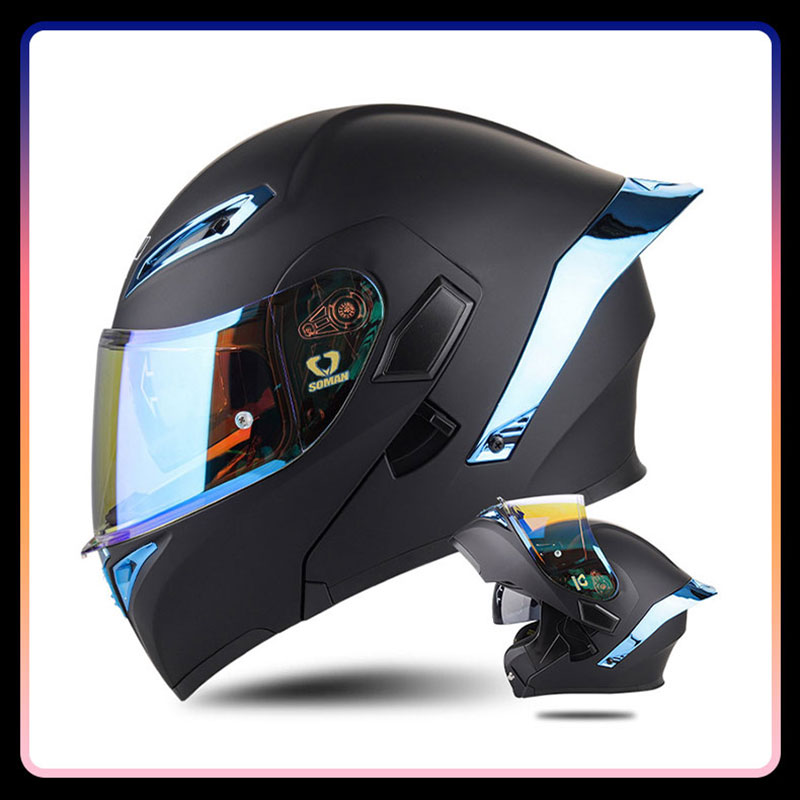 Dual Visor Motorcycle Racing Helmet - أربعة مواسم العالمي الوجه حتى خوذات