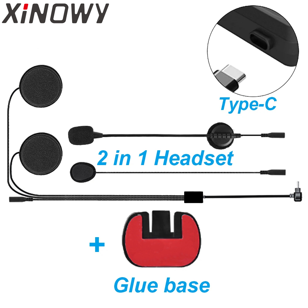 Full Face Motorcycle Helmet With Bluetooth - سماعة أذن Type-C لـ Xinowy V6