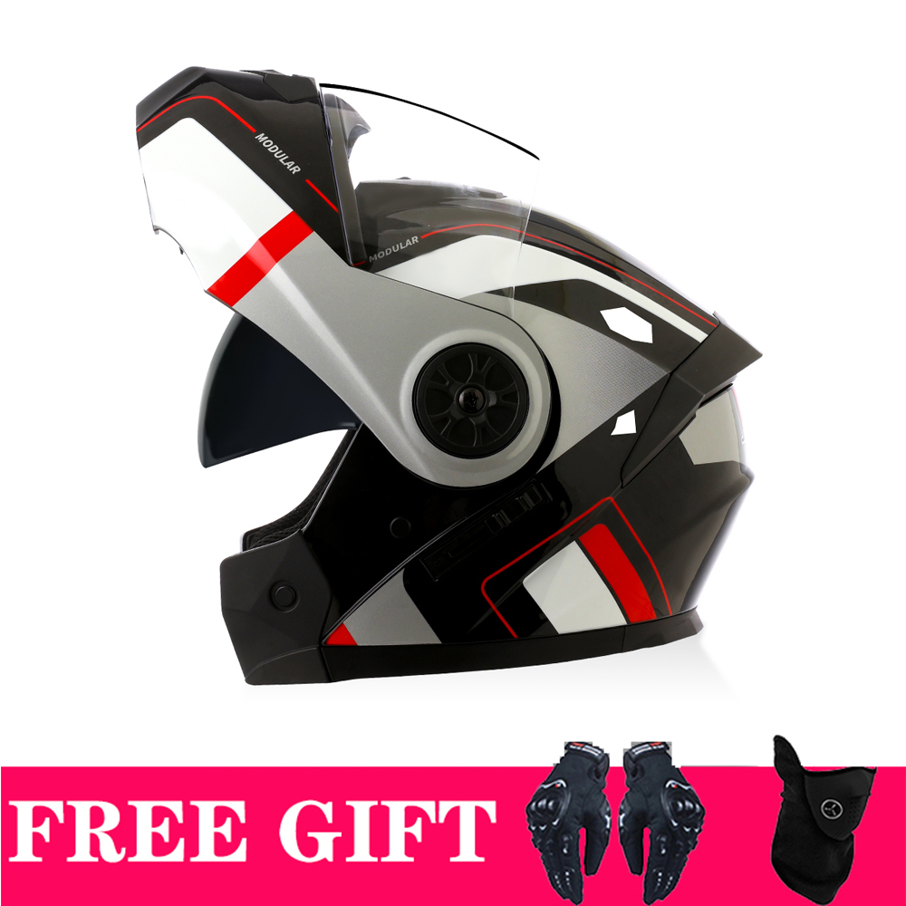 Full Face Motorcycle Helmet With Bluetooth - أقنعة مزدوجة خوذة بلوتوث وحدات كامل
