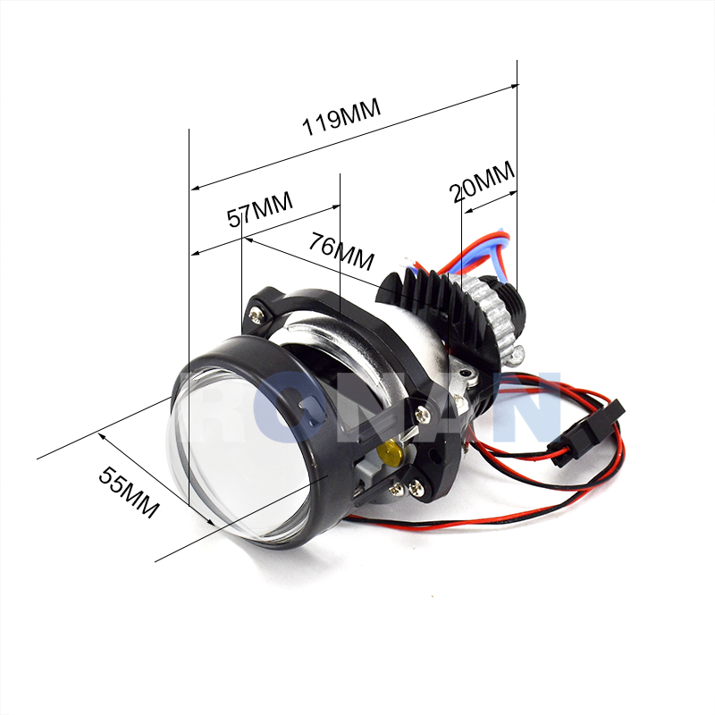 RONAN 2.0 بوصة البسيطة ثنائية  - مراجعة Universal Motorcycle Led Headlight Projector وسعره