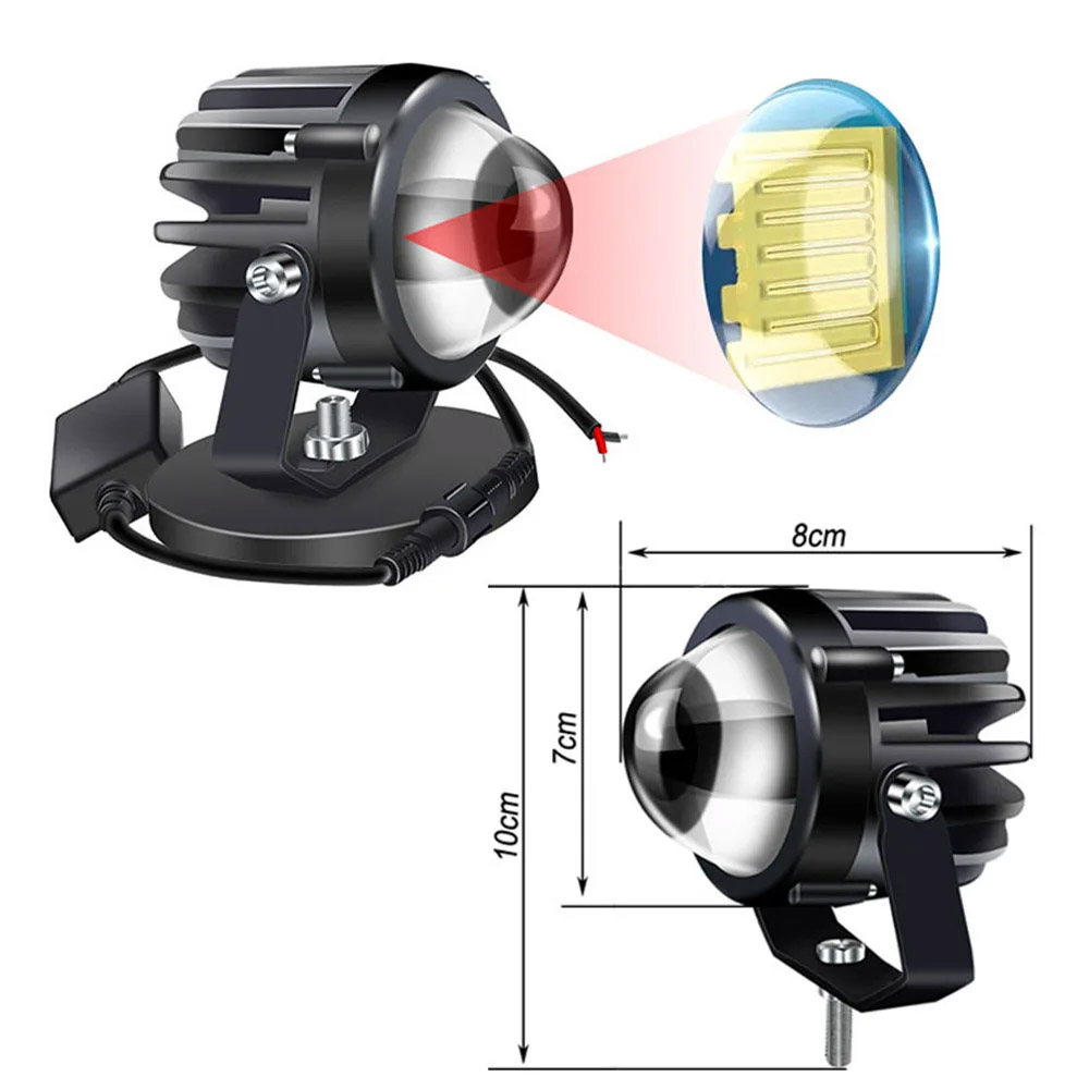 مصباح جهاز عرض ليزر للدراجة ال - مراجعة Universal Motorcycle Led Headlight Projector وسعره