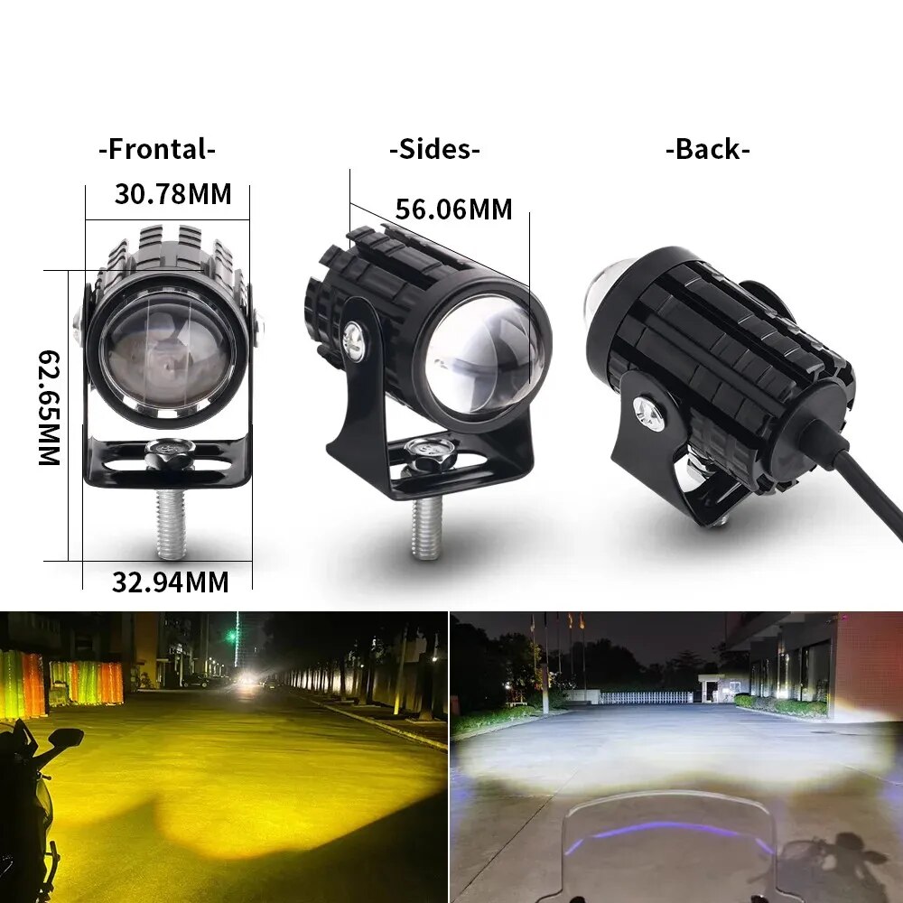 1/2 قطعة العالمي للدراجات النا - مراجعة Universal Motorcycle Led Headlight Projector وسعره