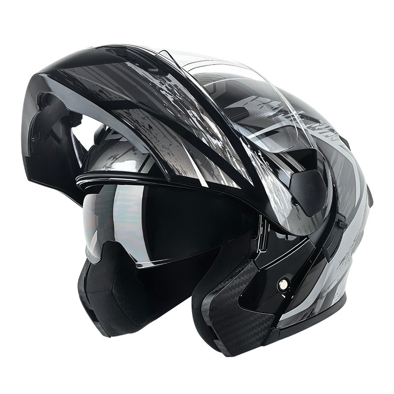 خوذة دراجة نارية قابلة للطي بو - مراجعة Modular Flip Up Motorcycle Helmet Dot Approved وسعره