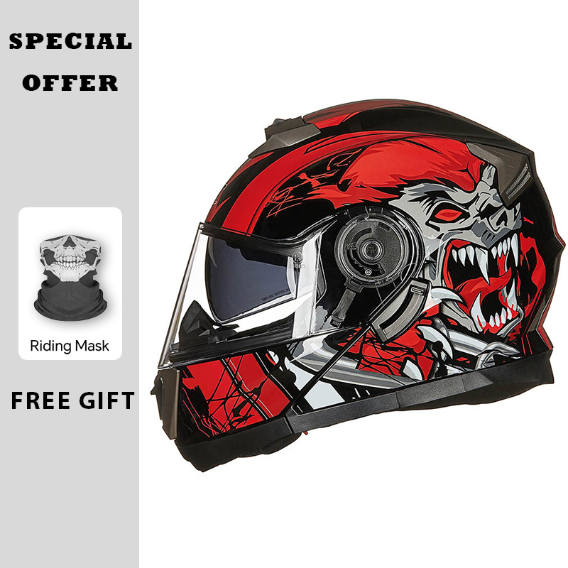 خوذات الدرجات البخارية وحدات ا - مراجعة Modular Flip Up Motorcycle Helmet Dot Approved وسعره