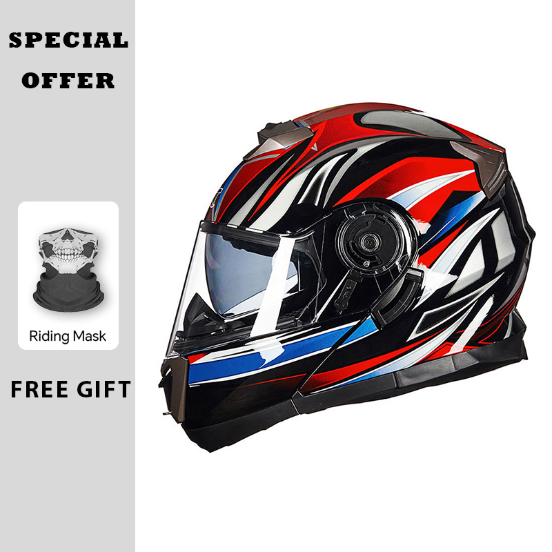 خوذات الدرجات البخارية وحدات ا - مراجعة Modular Flip Up Motorcycle Helmet Dot Approved وسعره