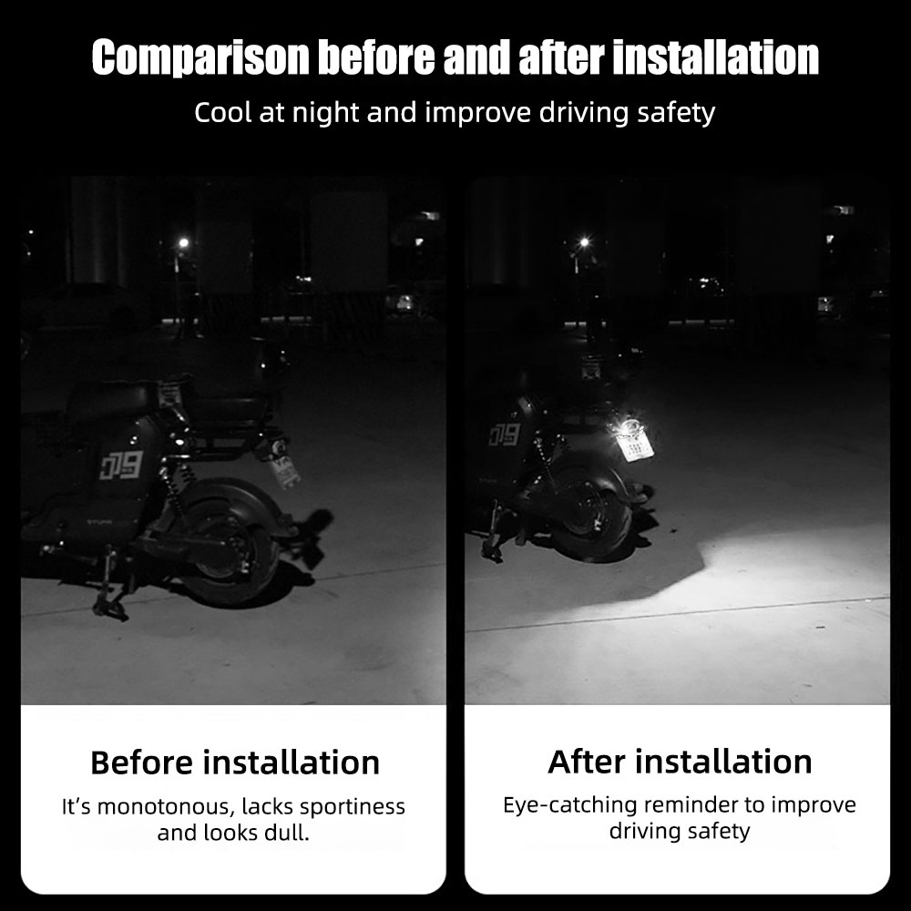 قطعتان من مصابيح LED على شكل ع - مراجعة Universal Motorcycle Led Headlight Projector وسعره
