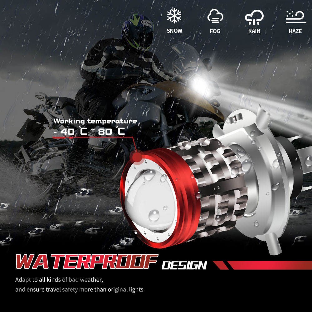 مصباح أمامي عالمي ليد للدراجات - مراجعة Universal Motorcycle Led Headlight Projector وسعره