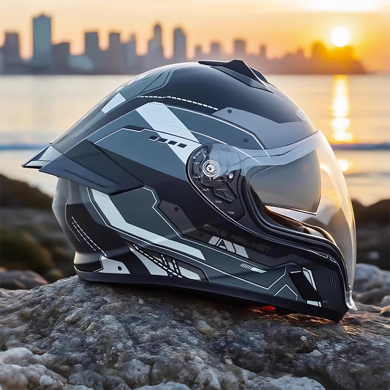 خوذة دراجة نارية كاملة الوجه ل - مراجعة Quick Release Buckle Motorcycle Helmet وسعره