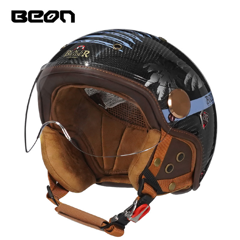 BEON BR13 ريترو مفتوح الوجه نص - مراجعة Vintage Open Face Retro Helmet وسعره